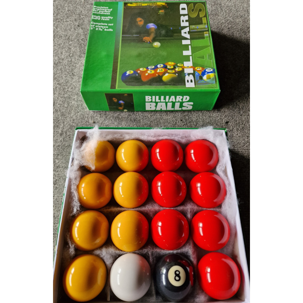 16 boules billard anglais / POOL Ø 50,8 mm + règle de jeu