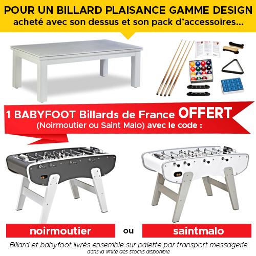 Baby foot offert pour l'achat d'un billard design