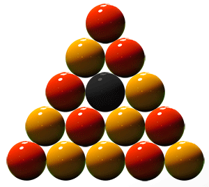 Placement des billes jaunes et rouges dans un triangles