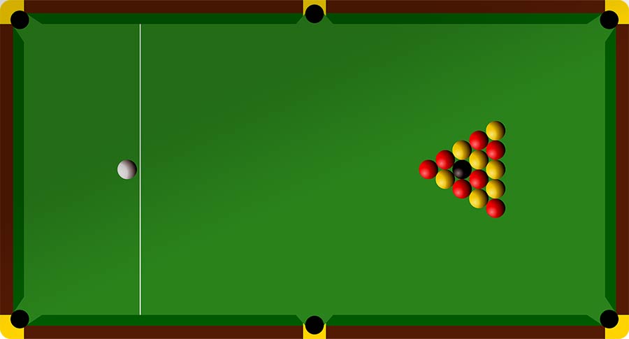 Placement des billes du billard anglais 8 pool dans un triangle